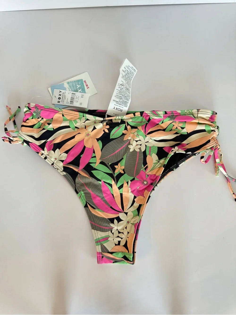 ROXY Printed Beach Classics Mod Lace Up Bikini Bottoms